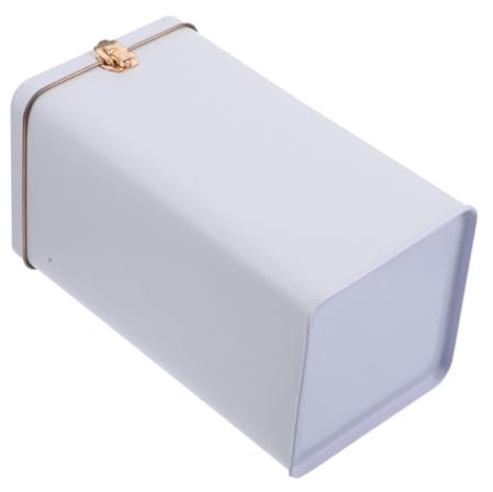 HOMOBABE Empty Tin Box With Lid Tinplate Tea Canister Vintage Cookie Box Biscuit Storage Containers Square Metal Tea Jars Tea Bags Organizer For Coffee Sugar White