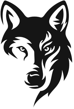 AMA SHOP Aufkleber Wolf Modell 13 Farbe schwarz geeignet für Helm Auto Motorrad PC Laptop Aufkleber 32 cm