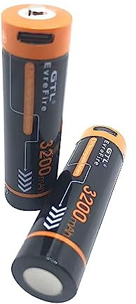 18650 Lithium Ion Battery With Type C Direct Charging 3.7V For Flashlights Fans Headlamps 3200mAh Chargers for Aaa,aa,c,d (Orange, One Size)