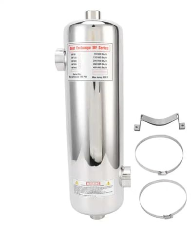 Échangeur de chaleur de piscine 60/40 kW, chauffe-eau liquide en acier inoxydable for spa, chauffage solaire de piscine, thermostat de piscine, chauffe-eau à circulation pour Spa, Baignoire(60KW)