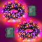 FFZZKJ Halloween Lights Outdoor 8 Modes Total 100 LED with Timer Waterproof 16.4Ft*2, 50LED*2 Fairy Lights Battery Operated for Halloween Decorations, Purple&Orange
