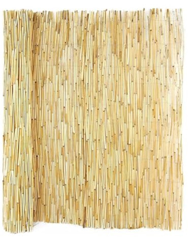 Tapis De Roseau Naturel 50cm 120cm 180cm Hoch, pour Bois Exterieur Clôture en Bambou Panneaux, De Clôture en Roseaux, Facile À Installer, pour De L'ambiance Décoration De Fête(Natural White Line)