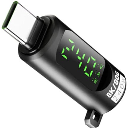 USB Tester, Digital Cables Adapter, 240W Fast Charging 40Gbps USB Adapter with Digital Display for Laptop, Headphone, Computer, Game Controller
