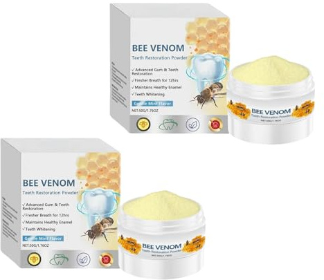 Bee Venom Tooth Powder for Oral Care, Natural Gentle Toothpaste Powder, Teeth Whitening & Care, Enamel Repair and Whitening, for Sensitive Teeth (2)
