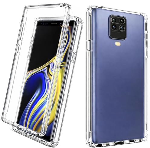 Xinhongtech Coque pour Xiaomi Redmi Note 9S / Redmi Note 9 Pro, Housse Antichoc 360 Degrés avec Protection d'écran Intégrée, Étui Cover Transparent Anti-Rayures