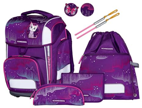 Schneiders Schulranzen Ergolite Set 9-teilig Wavy Dots violett