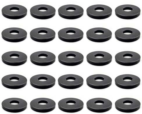 25 arandelas negras grandes para carrocería, 24 x 2 mm, diámetro interior de 8 mm, anillos de sellado para tornillos, tuercas, ranuras, arandelas de goma, juego de accesorios