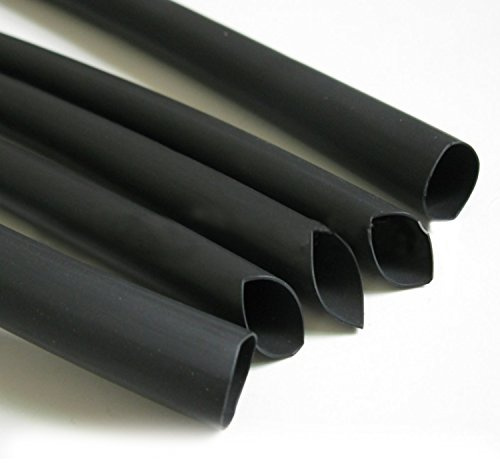 PROFI Schrumpfschlauch 75mm (1,22m) Schwarz mit Kleber (Wasserdicht) – Rate 3:1 mittelwandig (schrumpft auf 25mm) – halogenfrei & flexibel – Hochwertige Kabel-Isolierung für Kfz & Industrie