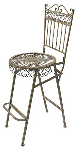 DanDiBo Barhocker Metall Klappbar 130415 Barstuhl Gartenstuhl Hochstuhl Garten Antik Tresenstuhl Tresenhocker Nostalgie