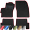 moto-MOLTICO Fußmatten Auto - Velours Autoteppiche passend für Mazda 2 II (2007-2015) - 4-teiliges Set - Schwarze Automatten mit Roten Ziernähten