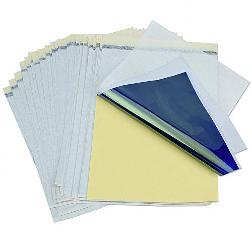 INNKER Tattoo-Transferpapier, 30 Blatt, 21 x 27,9 cm, Tattoo-Papier, Tattoo-Zubehör, Schablone, Kohlekopie, Thermo-Transparentpapier, Tatoos, Körperkunst-Werkzeug zum Tätowieren