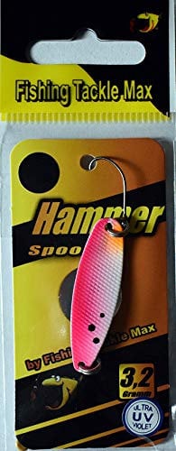 FTM Spoon Hammer Blinker 3,2g - Forellenblinker, Farbe:Salmon red White UV/Black