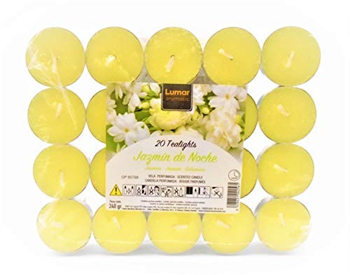 Pack de 20 velas perfumadas de té ligero, Jazmin de la noche.