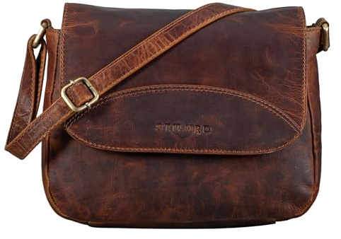 STILORD 'Juliet' Umhängetasche Damen Leder klein Vintage Handtasche Schultertasche Freizeittasche Crossbag Shopper Tasche elegant zum Umhängen, Farbe:prestige - braun