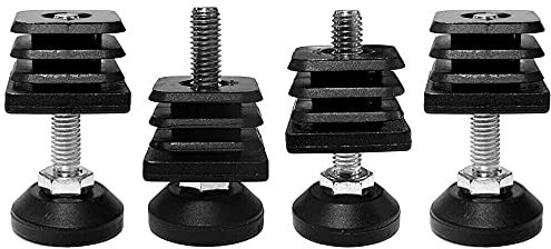 cyclingcolors 4x embout rentrant carré avec vis de réglage pied meuble chaise étagère table, 25mm x 25mm