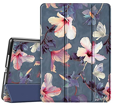 FINTIE Case for iPad 6th Generation (2018) / iPad 5th Generation (2017) 9.7 inch [Not for iPad Mini 5] - Ultra Slim Standing Cover, with Auto Wake/Sleep, Hibiscus
