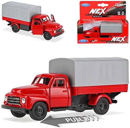 Welly Opel Blitz LKW Rot 1930-1954 mit Rückzugsmotor ca 1/43 1/36-1/46 Modell Auto
