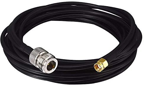 Boobrie 5M Kabel N Buchse auf RP-SMA Stecker Kabel RG58 50 Ohm Kabel RP-SMA Stecker auf Typ N Buchse N Stecker auf RP-SMA Low Verlust Verlängerungskabel für WiFi 4G LTE LoRa Antenna Helium Hotspot