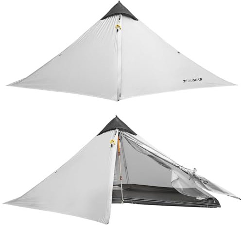 RDYMONKEY UL Gear Lanshan 1 Ultraleicht Zelt - Wasserdichtes Professionelles Wanderzelt für 1 Person - Camping Doppelschicht (3 Jahreszeiten, Grau)