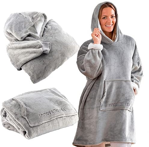 InnovaGoods® Batamanta sweatshirt oversized en polaire Swug, réchauffe et protège de manière confortable et pratique, avec un design de sweatshirt et en polaire, idéal pour la maison.