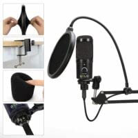 GELID Voce Schwarz USB Mikrofon - PC Kondensatormikrofon für Podcast, Streaming & Gesang, Komplett-Set inkl. Tischhalterung, Microphone