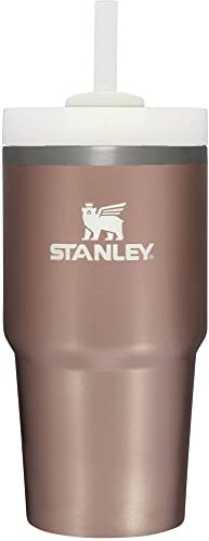 STANLEY Quencher H2.0 FlowState Edelstahl-Vakuum-isolierter Becher mit Deckel und Strohhalm für Wasser, Eistee oder Kaffee, Smoothie und mehr, Rosenquarz-Glühen, 590 ml