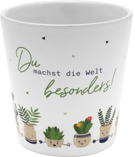 Gruss & CO Blumentopf Motiv Besonders | Steinzeug, 10 cm, Mehrfarbig | Geschenk, Dekoartikel, Geburtstagsgeschenk | 48242