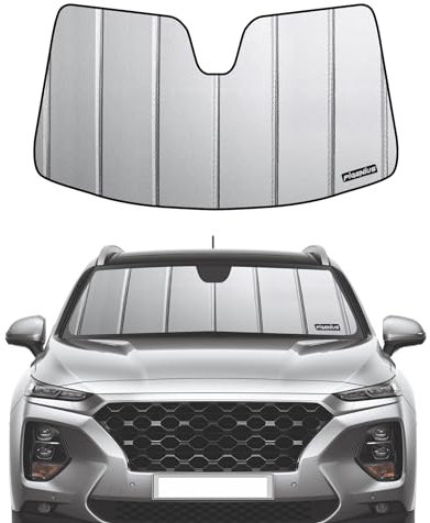 Pigenius Parasol para parabrisas de coche compatible con Hyundai Santa Fe 2019-2023 (solo para 5 pasajeros, no es compatible con Santa Fe XL), parasoles de ventana de coche
