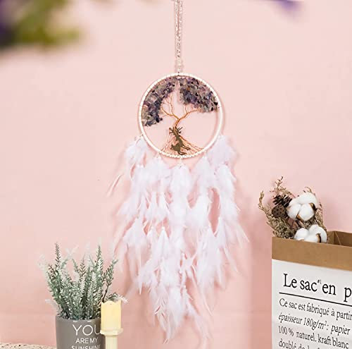 Traumfänger Kinder, Reinweiß Dream Catchers Kinderzimmer,Traumfänger Bastelset Hochzeits Wandbehang Ornamente, Kunsthandwerk, Schlafzimmer Dekorationen Geschenke für Mädchen Jungen