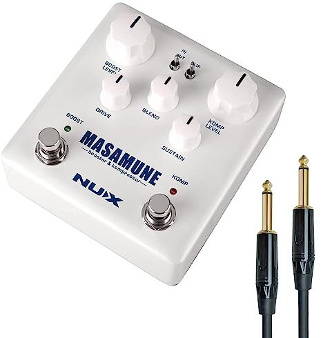Nux NBK-5 Masamune Booster und Kompressor Effektgerät Pedal für Gitarre + keepdrum Klinkenkabel