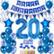 Luftballons 20. Geburtstag Dekoration Mann - Ballon Deko Männer Blau - Tortendeko 20 Jahre - Birthday Banner Party Set