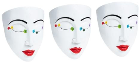 Yardwe 3st Gesicht Blumentopf Weibliche Gesichtsvase Halbes Gesicht Pflanzgefäß Für Die Wand Blumentopf Dekor Trockene Blumenvase Figur Blumentopf Sukkulenten Pflanze Harz Büste