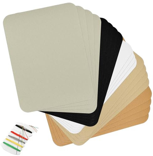 COMNICO Iron-on Repair Patches, 20PCS Multi-Color Polyester Fabric Self-Adhesive Patches Denim Jean Clothing Repair Decorating Kit for Pants T-Shirt, 4.9×3.74