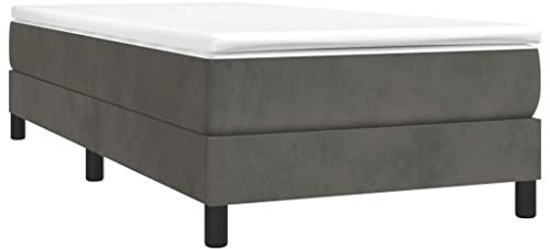 Tino Tech Boxspringbett Boxbetten Betten Bed Frame Bett Gestell Betten Boxspring Boxspringbett Dunkelgrau 90x200 cm Samt