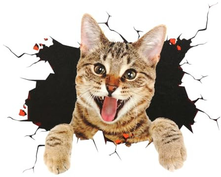 JNNJ Niedliche Katze Dekorationen, 3D Katze Aufkleber, Autoaufkleber, Benutzerdefinierte Auto Stoßstange Aufkleber, Dekoration Zubehör für Geländewagen(Typ5)