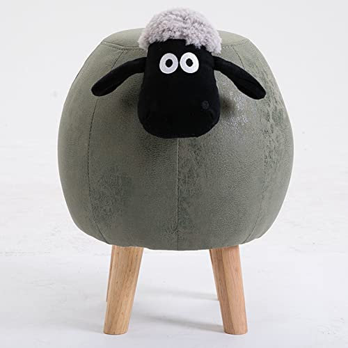 Tierischer Fußhocker gepolstert für Wohnzimmer-Schlafzimmer-Dekor, kreative Schaf-Ottomane, kugelförmige Hocker, niedliche niedrige Fußstütze, Heimdekoration-B8-17,3 * 14,2 * 17,7 Zoll