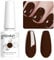 Vishine 8ML Gel Nail Polish 1Pcs Dark Chocolate Color Gel Polish Long-Lasting Nails Gel Soak Off Fall Gel Nail Polish Nail Art Manicure Salon at Home, L018