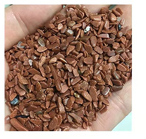 RVBLRDSE Steine, Kies, Quarz, Gold, Sandstein, Kristallsplitter for Heimdekoration, 100 g, 3–5 mm Crystal Specimen