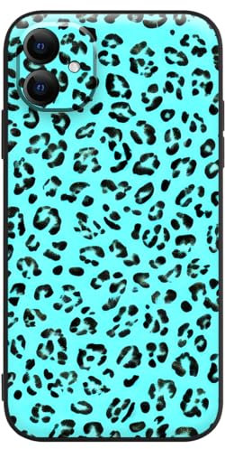 Berkin Arts Compatible with iPhone 11 Case Clear Silicone Cover Leopard Print Teal Blue Creative Wildlife Pattern