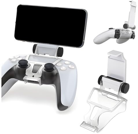 Esenlong PS5 Controller Phone Mount Holder Clamp Smart Clip,Adjustable Mobile Phone Gaming Holder Mount Clip for PlayStation 5 Wireless Controller