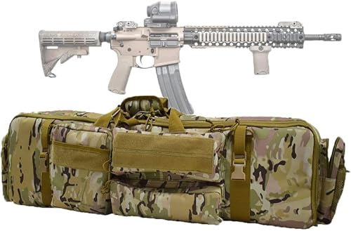 Gun Bag Futteral, M249 Waffenkoffer Rifle Case Futteral Taktische Gewehrtasche Doppel Waffentasche Für Langwaffen Mit Gepolsterte Und Verstellbarer Schultergurt C