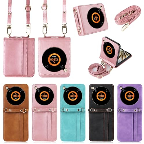 BellaCase ZTE Libero Flip/Nubia Flip Hülle [Brieftasche] [Schultergurt] [Kartenschlitze] [Praktische Tasche] Kompatibel mit ZTE Libero Flip/Nubia Flip Smartphone(Rosa)