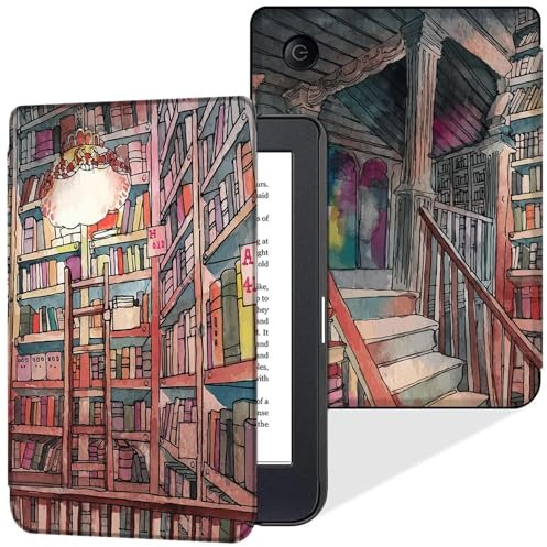 Couverture de Protection E-Book Étui Mince pour Kobo Clara Color/Clara BW/Clara 2E liseuse 2024, Housse légère en Cuir PU de qualité supérieure avec Veille/réveil Automatique Cas de Livre électron