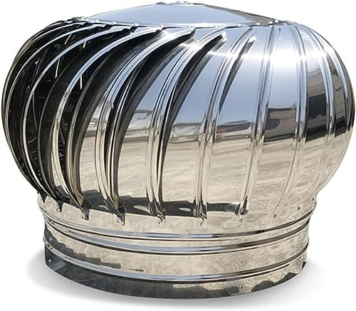 Schornsteinkappe, Kaminaufsatz, Schornsteinaufsatz Rotierender Schornstein-Entlüftungsauslass for Badezimmer/Schuppen/Garage/Wohnmobile, Außendach-Turbinenventilator aus Edelstahl(110mm(4.3inch))