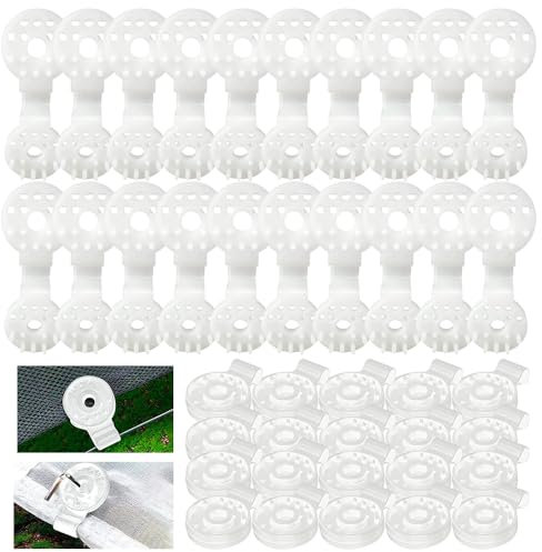 Muepuu Shade Cloth Clips, Pack of 40 Plastic Clips for Protective Cloth, Sun Shade Fix Clamp Net Clip with Eyelet, Clips for Sun Sail for Protective Cloth, Wind Protection Net, Shade Net