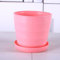 Sunicon Maceta Redonda Flexible Moderna con Bandeja extraíble para Jardinería Interior Oficina Balcón (XL 60x50x30cm)