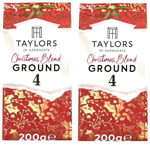 Taylors of Harrogate Christmas Blend Ground Coffee (Pack of 2 - Each 200g, Total 400g)