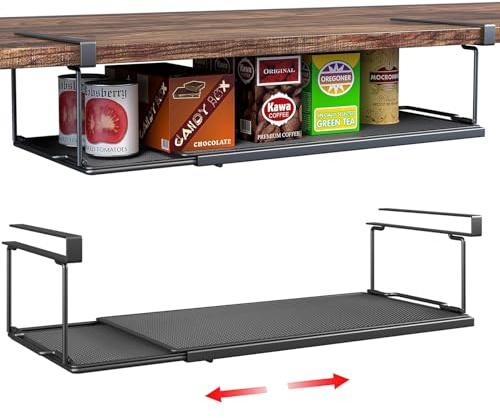 Figarge Küchenschrank Regal Organizer Metall Schuh Regal Schrank Regal hängend unter Regal Hängekorb Schuh Organizer für Schrank, Schuh, Küchen (Schwarz)