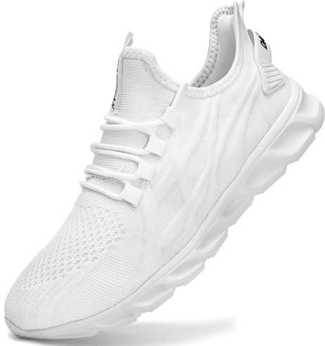 VGPSFN Damen Slip-On Outdoor Sneakers Leichte & Atmungsaktive Sportschuhe Alltagstaugliche Freizeitschuhe Bequeme Schuhe Mit Flacher Sohle Für Straßenlauf Wandern Training Weiß WU 41