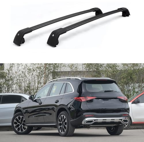 Spulhc Tragfähiger, Verstellbarer Dachträger für Mercedes Benz GLC X254 2022-2024, Aluminiumlegierung/mit Schloss,Black-Black